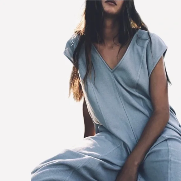 FREE PEOPLE BEACH | Avenue One-Piece Jumpsuit Cotton Oversized Wide Leg Size S - Picture 2 of 14